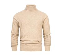 Indicode Herren INMargous Roll Neck Klassischer Rollkragenpullover | Herrenpullover Strickpullover für Männer Irish Cream, XL