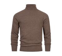 Indicode Herren INMargous Roll Neck Klassischer Rollkragenpullover | Herrenpullover Strickpullover für Männer Dk. Brown Mix, XXL