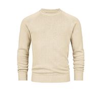 Indicode Herren INMassum Feinstrickpullover mit Rundhals-Ausschnitt | Strickpullover aus Baumwolle Irish Cream, L