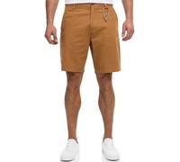 Indicode Herren INMelio Chinoshorts aus Baumwoll-Leinen-Mix | Bermuda Shorts Kurze Hose Sommershorts für Männer Camel, XL