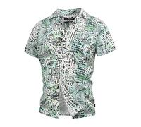 Indicode Herren INMilky Kurzarmhemd mit Kent-Kragen aus Viskose | Herrenhemd für Männer Deep Sea XL