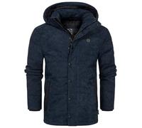 Indicode Herren INOlime Winterjacke mit Kapuze und verdecktem Reißverschluß | Herrenjacke Mantel Männer Navy, XXL