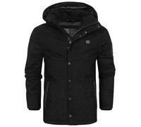Indicode Herren INOlime Winterjacke mit Kapuze und verdecktem Reißverschluß | Herrenjacke Mantel Männer Black, XXL