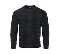 Indicode Herren INOlio Herren Pullover mit Rundhalsausschnitt | Strickpullover im Regular Fit | Klassischer Strick mit Strukturmuster Black, XL