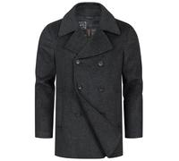 Indicode Herren INParade Klassischer Herrenmantel aus Wollmix | Wintermantel mit Reverskragen für Männer Black, M