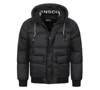 Indicode Herren INPaulix Steppjacke mit Kapuze | Herrenjacke Winterjacke Freizeitjacke Männer Black XXL