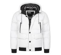 Indicode Herren INPaulix Steppjacke mit Kapuze | Herrenjacke Winterjacke Freizeitjacke Männer Offwhite M
