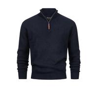 Indicode Herren INPeace Grobstrickpullover Half Zip-Pulli mit Stehkragen