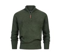Indicode Herren INPeace Grobstrickpullover Half Zip-Pulli mit Stehkragen