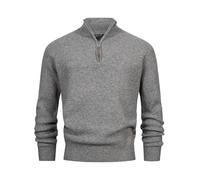Indicode Herren INPeace Grobstrickpullover Half Zip-Pulli mit Stehkragen