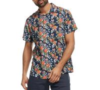 Indicode Herren INPodrick Retro-Hemd mit Muster | Herrenhemd Kurzarm für Männer Navy S