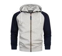 Indicode Herren INPulko Kapuzensweatjacke | Hoodie Kapuzenpullover Pulli für Männer Lt Grey Mix, L