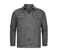 Indicode Herren INRusso Langarm-Hemd mit Zwei Brust-Taschen und Reißverschluss | Herrenjacke Männer Raven, XXL