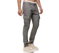 Indicode Herren INSafi Cargohose aus hochwertiger Baumwoll-Leinen Mischung | Leichte Funktionshose für Outdoor und Sport mit guter Passform, Freizeithose, Herrenhose, Stoffhose, Sommerhose für Männer