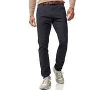 Indicode Herren INSan Bellon Chinohose mit Gürtel | Herrenhose Chino aus 100% Baumwolle Navy Mix, 28/34