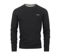 Indicode Herren INSigfinn Langarmshirt aus Baumwollmix | Herrenshirt Langarm Longsleeve Shirt Männer Black, 3XL