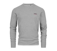 Indicode Herren INSigfinn Langarmshirt aus Baumwollmix | Herrenshirt Langarm Longsleeve Shirt Männer Lt Grey, XXL