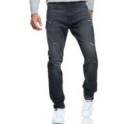 Indicode Herren INSmalinos Jeanshose aus Baumwolle mit 5 Taschen | Herrenhose Herrenjeans Denim Männer Vintage Black, 38/32