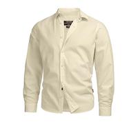 Indicode Herren INSville Sommer-Hemd aus Baumwoll-Leinen Mischung | Herrenhemd für Männer Anise Flower XXL