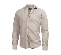 Indicode Herren INTheon Hemd einfarbig mit Button-Down-Kragen | Herrenhemd Männerhemd Covert Green XXL