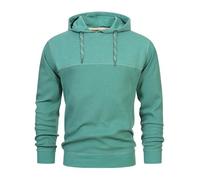 Indicode Herren INTommaso Sweatshirt mit Kapuze aus Waffelstrick-Jersey | Hoodie Kapuzenpullover für Männer Deep Sea, M