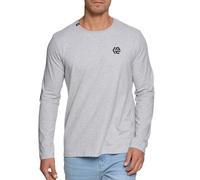 Indicode Herren INTrense Langarmshirt aus Baumwolle | Herrenshirt Langarm Longsleeve Shirt Männer Grey Mix, S