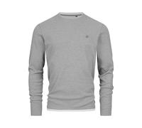 Indicode Herren INValwald Langarmshirt aus Baumwollmix | Herrenshirt Langarm Longsleeve Shirt für Männer Lt Grey, XL
