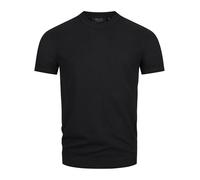 Indicode Herren INVasko T-Shirt Feinstrick mit Rippstricksaum | Herrenshirt Sommershirt Männer Black, XL