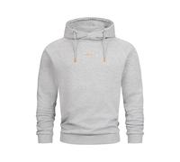 Indicode Herren INVir Sweatshirt mit Schalkragen und Kapuze | Kapuzenpullover für Männer Lt Grey Mix, L