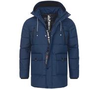 Indicode Herren INWess Steppjacke mit Kapuze | Herrenjacke Winterjacke Freizeitjacke Männer Navy S