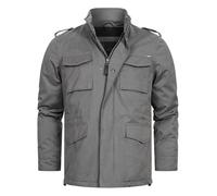 Indicode Herren INWilliax Übergangsjacke mit Stehkragen und verdecktem Reißverschluss | Herrenjacke Dk Grey L