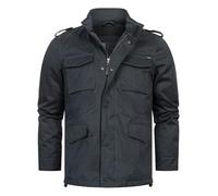 Indicode Herren INWilliax Übergangsjacke mit Stehkragen und verdecktem Reißverschluss | Herrenjacke Black, M