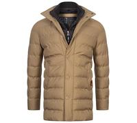 Indicode Herren INWooding Winterjacke mit Stehkragen und verdecktem Reißverschluss | Mantel Parka Männer Beige Mix, XL