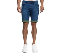 Indicode Herren INZalento Jeans Shorts mit 4 Taschen | Herrenshorts Used Look für Männer Dark Blue XXL