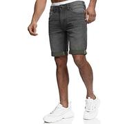 Indicode Herren INZalento Jeans Shorts mit 4 Taschen | Herrenshorts Used Look für Männer Raven, L