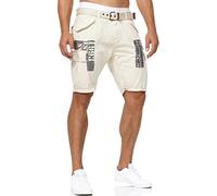 Indicode Herren Jaramillo Cargo Shorts mit 6 Taschen aus 100% Baumwolle | Kurze Hose Fog, L
