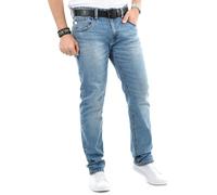 Indicode Herren Jeans (30W-38W) Regular Fit Stretch, Straight Cut Hosen - 98% Baumwolle, Tragegefühl Bequem, Männer Jeanshosen - B796 Hellblau W33/L32