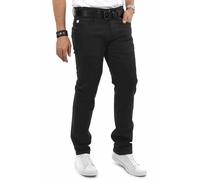 Indicode Herren Jeans (30W-38W) Regular Fit Stretch, Straight Cut Hosen - 98% Baumwolle, Tragegefühl Bequem, Männer Jeanshosen - B796 Schwarz W31/L32