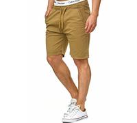 Indicode Herren Kelowna Chino Shorts mit 4 Taschen aus 98% Baumwolle | Bermuda Sommershorts für Männer Amber XL