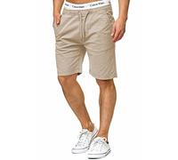 Indicode Herren Kelowna Chino Shorts mit 4 Taschen aus 98% Baumwolle | Bermuda Sommershorts für Männer White Pepper S