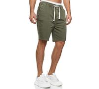 Indicode Herren Kendari Chino Shorts aus 80% Baumwolle | Herrenshorts Chinoshorts Bermuda Army, M