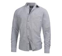 Indicode Herren Kepner Hemd mit Brust-Tasche aus Baumwolle | Herrenhemd für Männer Navy, M