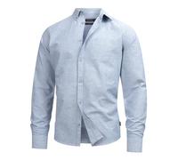 Indicode Hemd Langarm Herren Regular Fit Baumwolle aqua, XL