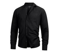 Indicode Hemd Langarm Herren Regular Fit Baumwolle schwarz, M