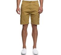 Indicode Herren Kinnaird Chino Cargo Shorts | Stretch Hose Bermuda Herrenshorts f. Männer Amber L