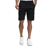 Indicode Herren Kinnaird Chino Cargo Shorts | Stretch Hose Bermuda Herrenshorts f. Männer Black, S
