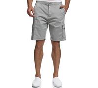 Indicode Herren Kinnaird Chino Cargo Shorts | Stretch Hose Bermuda Herrenshorts f. Männer Lt Grey, L