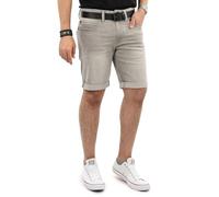 Indicode Herren Kurze Jeans (S-3XL) Regular Fit Stretch Hosen - 98% Baumwolle, Leichte, Atmungsaktive, Sommer Shorts Männer - B797 Hellgrau Large