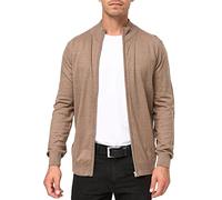 Indicode Herren Lau Strickjacke mit Stehkragen aus 80% Baumwolle | Cardigan für Männer Beige Mix, M