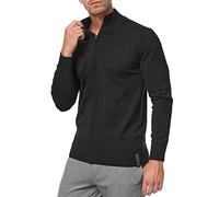 Indicode Herren Lau Strickjacke mit Stehkragen aus 80% Baumwolle | Cardigan für Männer Black, XXL